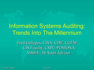 Information Systems Auditing: Trends Into the Next Millineum