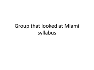 Group that looked at Miami syllabus