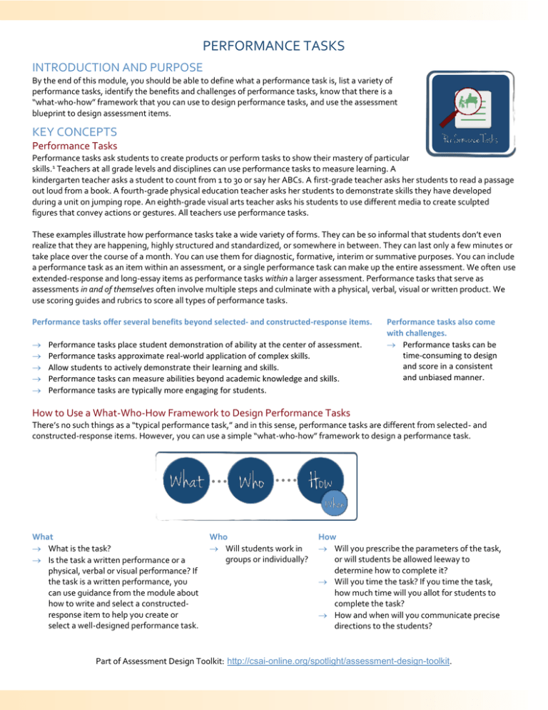 Performance Tasks