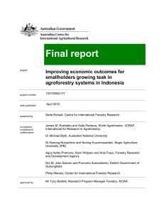 FR2012-11: Improving economic outcomes for smallholders