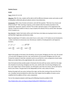 Stephen Pearson ED200 Topic: Vectors (3-1 to 3