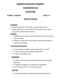 Activities English CLASS IV