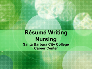 Résumé Writing Guidelines - Santa Barbara City College