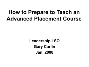 How to Prepare to Teach an Advanced Placement Course