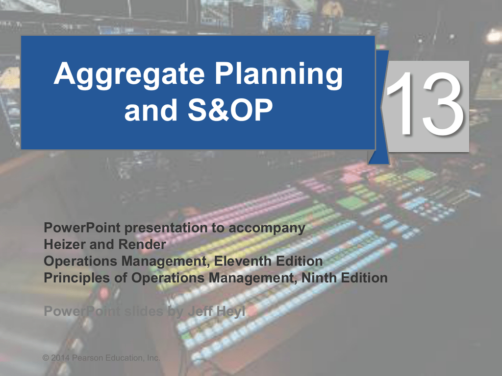 Aggregate Planning And S Op