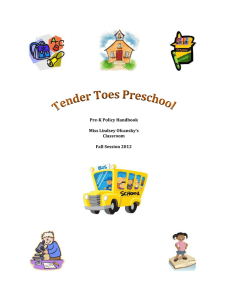 Tender Toes Preschool - The Electronic Portfolio of Ms. Lindsey