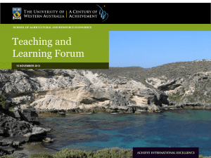 Teaching and Learning Forum - School of Agricultural and Resource