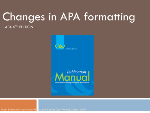 APA 6th Edition - KU Writing Center