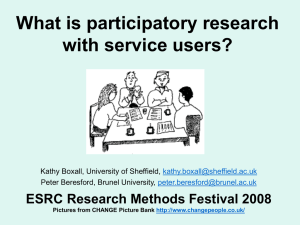 What is participatory research with service users?