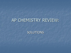 AP CHEMISTRY REVIEW:
