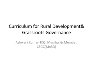 Curriculum for Rural Development& Grassroots Governance