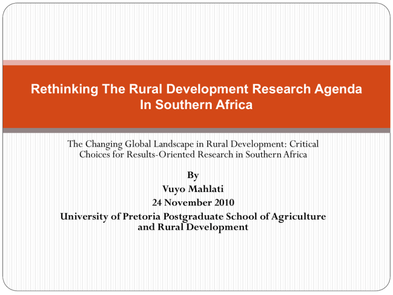 rural development research