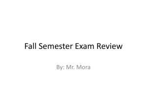 PPT Semester Exam Review