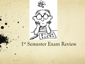 1st Semester Exam Review