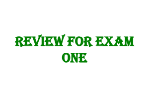 Review for exam 1