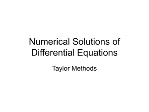 Numerical Solutions of Differential Equations