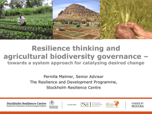 Resilience thinking and agricultural biodiversity governance