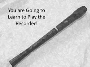 Recorder Lesson - Tanque Verde Unified School District