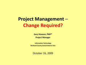 Project Management - Change Required 101609