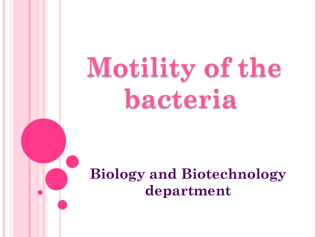 What Is Bacterial Motility