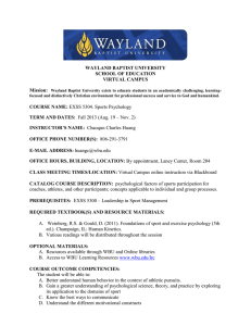 Sports Psychology - Wayland Baptist University