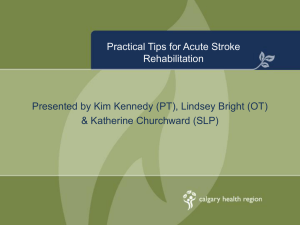 June 24/08 - Practical Tips for Acute Stroke Rehabilitation