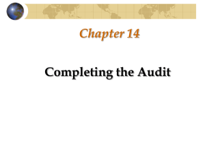 Chapter Fourteen: Completing the Audit