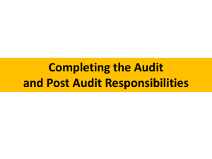 COMPLETING THE AUDIT AND POSTAUDIT RESPONSIBILITIES