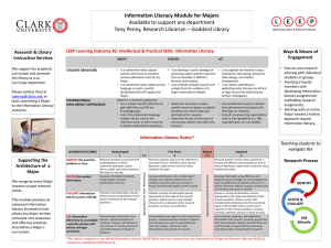 Information Literacy Module for Majors