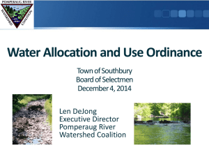 Water Allocation and Use Ordinance