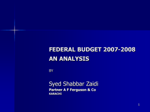 Federal Budget 2007-2008 - Shabbar Zaidi