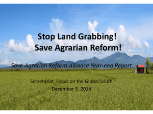Save Agrarian Reform! Save Agrarian Reform Alliance Year
