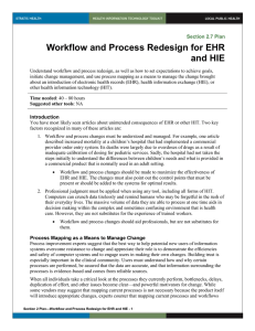 2 Workflow and Process Redesign for EHR and HIE