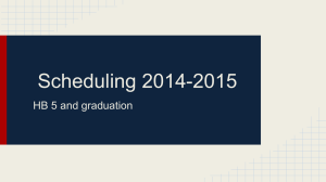 Scheduling 2014-2015