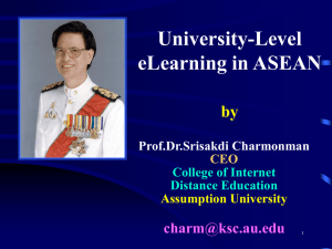 University-Level eLearning in ASEAN.