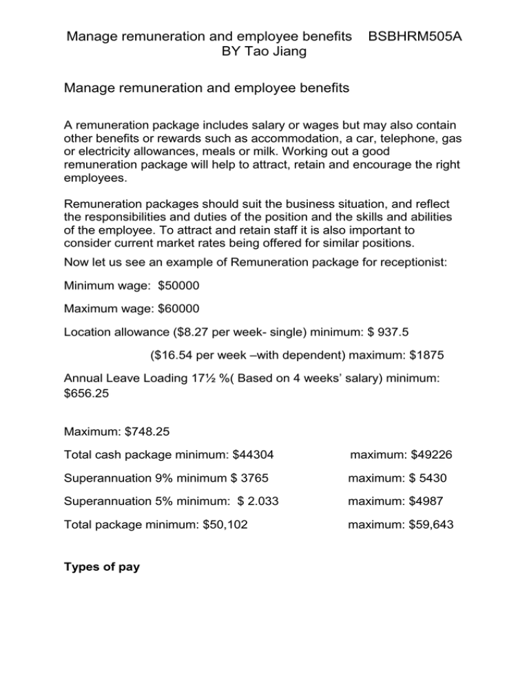 Does Total Remuneration Include Super