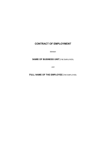 Employment Contract