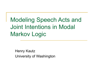 Modeling Speech Acts and Joint Intentions in Markov Logic