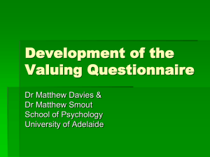 Development of the Valuing Questionnaire