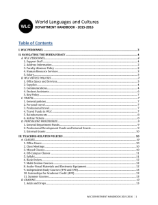 WLC Department Handbook 2015-16