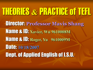 Theories and Practice of TEFL