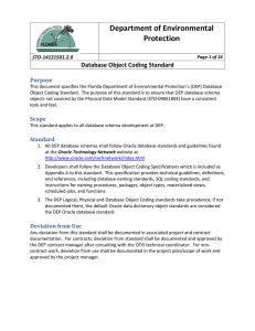 Database Object Coding Standard - Florida DEP Public SharePoint
