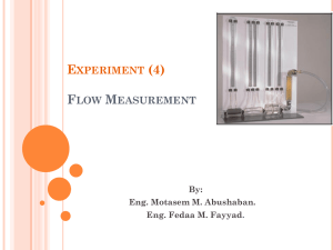 Experiment (4)Flow Measurement