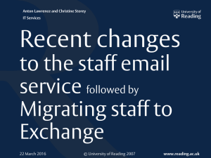 Recent changes to the email service for Staff