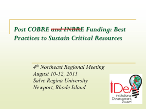 Post COBRE and INBRE Funding: Best Practices to Sustain