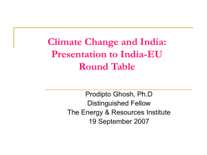 Climate Change and India: Presentation to Paschimbanga Vigyan