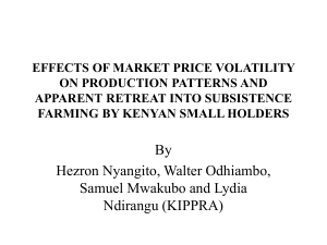 effects of market price volatility on production patterns