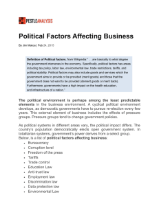 Political factors Affecting Business
