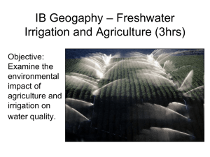 Irrigation and Agriculture
