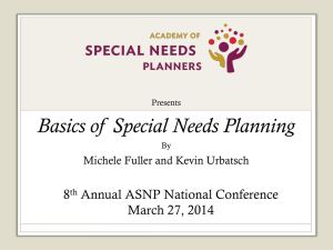 Basics of Special Needs Planning